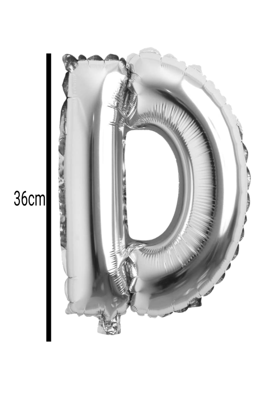 Harf Folyo Balon Gümüş 36cm D