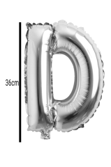 Harf Folyo Balon Gümüş 36cm D