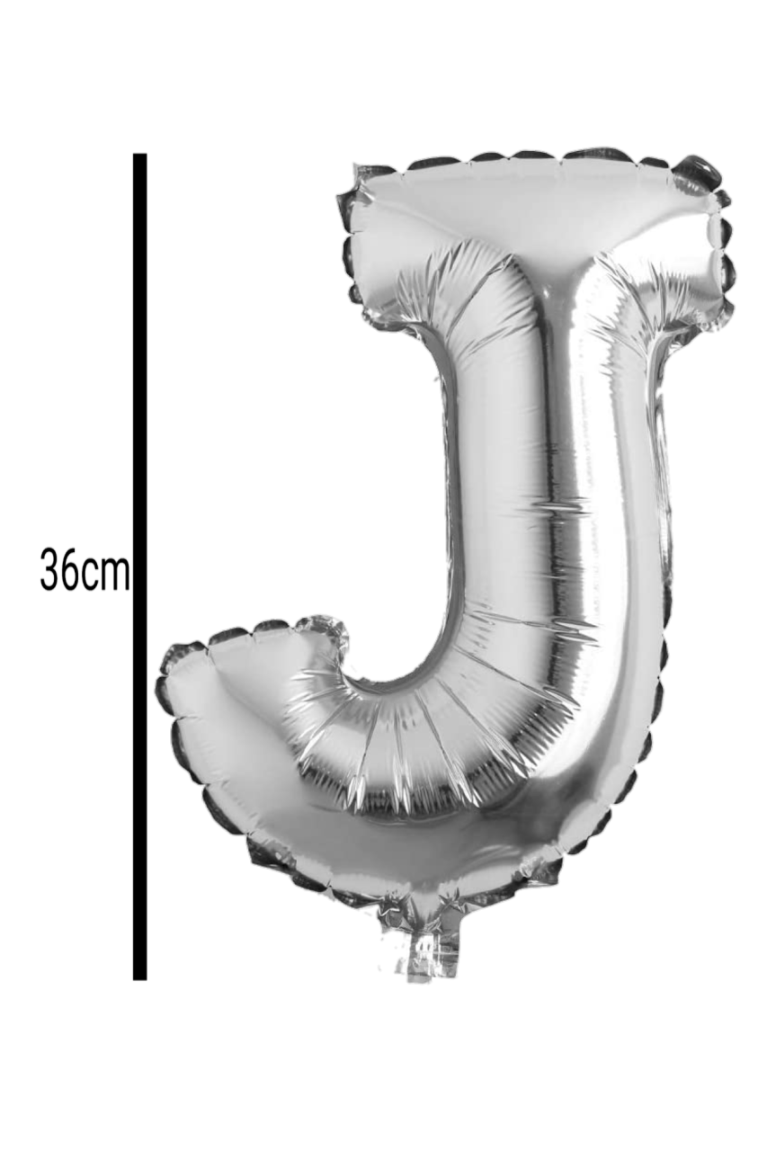 Harf Folyo Balon Gümüş 36cm J