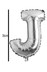 Harf Folyo Balon Gümüş 36cm J