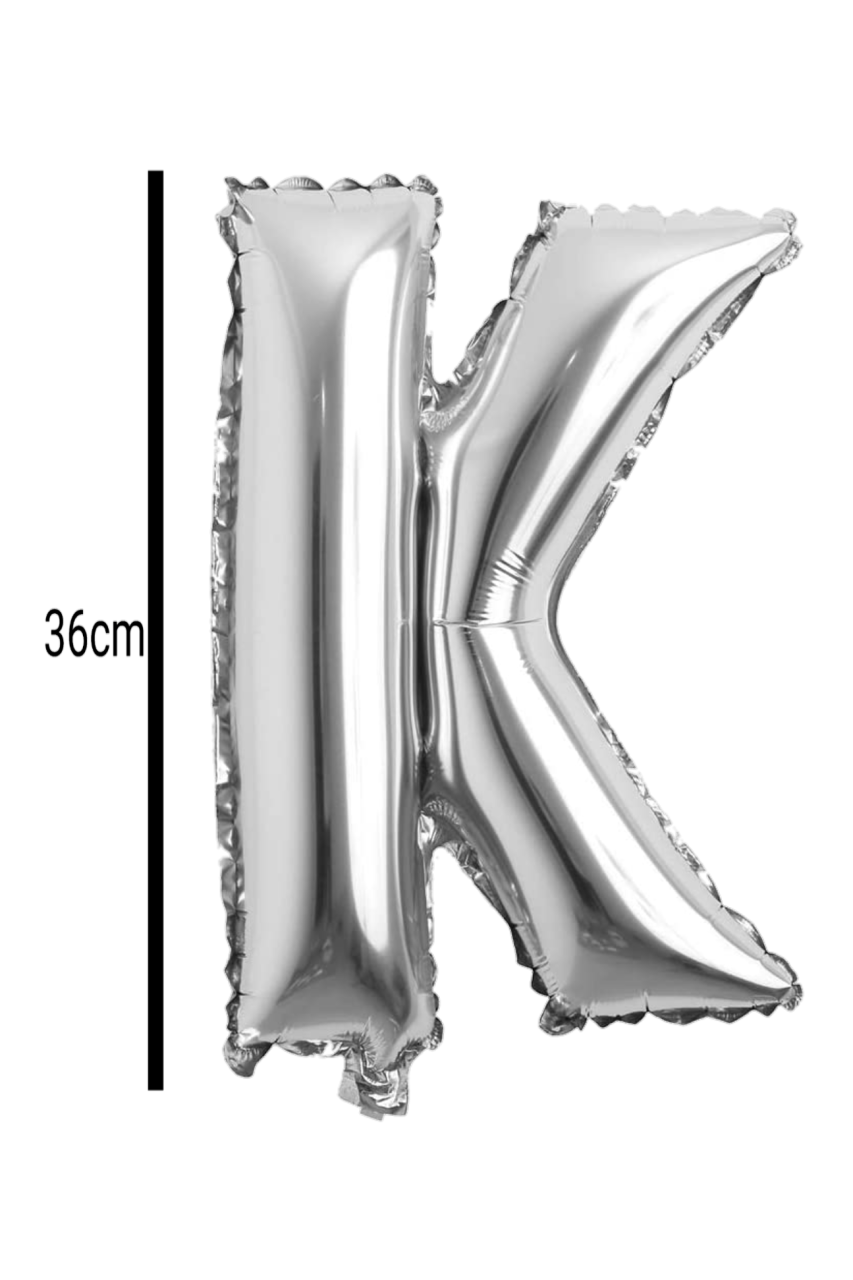 Harf Folyo Balon Gümüş 36cm K