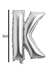 Harf Folyo Balon Gümüş 36cm K