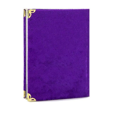 Hediyelik Kadife Kaplı Yasin 128 sayfa - 7x10cm 10 adet Mor