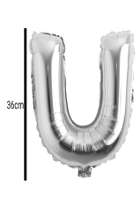 Harf Folyo Balon Gümüş 36cm U