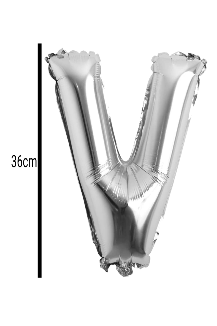 Harf Folyo Balon Gümüş 36cm V