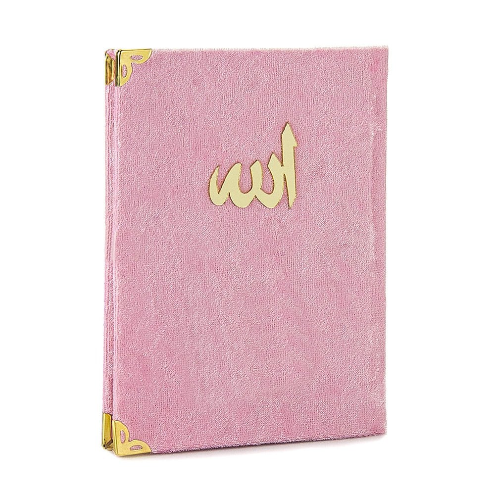 Hediyelik Kadife Kaplı Mini Lafızlı Yasin 10 adet Pembe