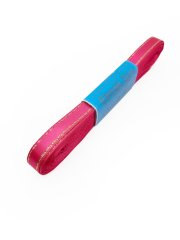 Altın Şeritli Saten Kurdele 1cm Fuşya