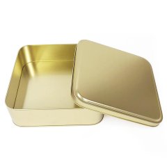 Metal Madlen Çikolata Kutusu Kare Altın - 500gr