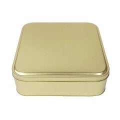 Metal Madlen Çikolata Kutusu Kare Altın - 500gr
