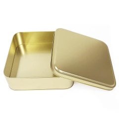 Metal Madlen Çikolata Kutusu Kare Altın - 1000gr