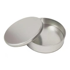 Metal Madlen Çikolata Kutusu Yuvarlak Gümüş - 500gr