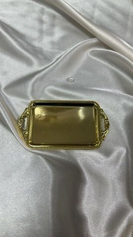 Hediyelik Mini Tepsi 12 adet Kare - Gold