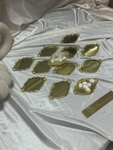 Hediyelik Mini Tepsi 12 adet Yuvarlak