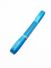Gümüş Şeritli Saten Kurdele 1cm Mavi