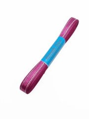 Gümüş Şeritli Saten Kurdele 1cm Mürdüm