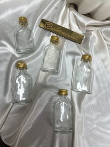 Kare Metal Kapaklı Cam Şişe
