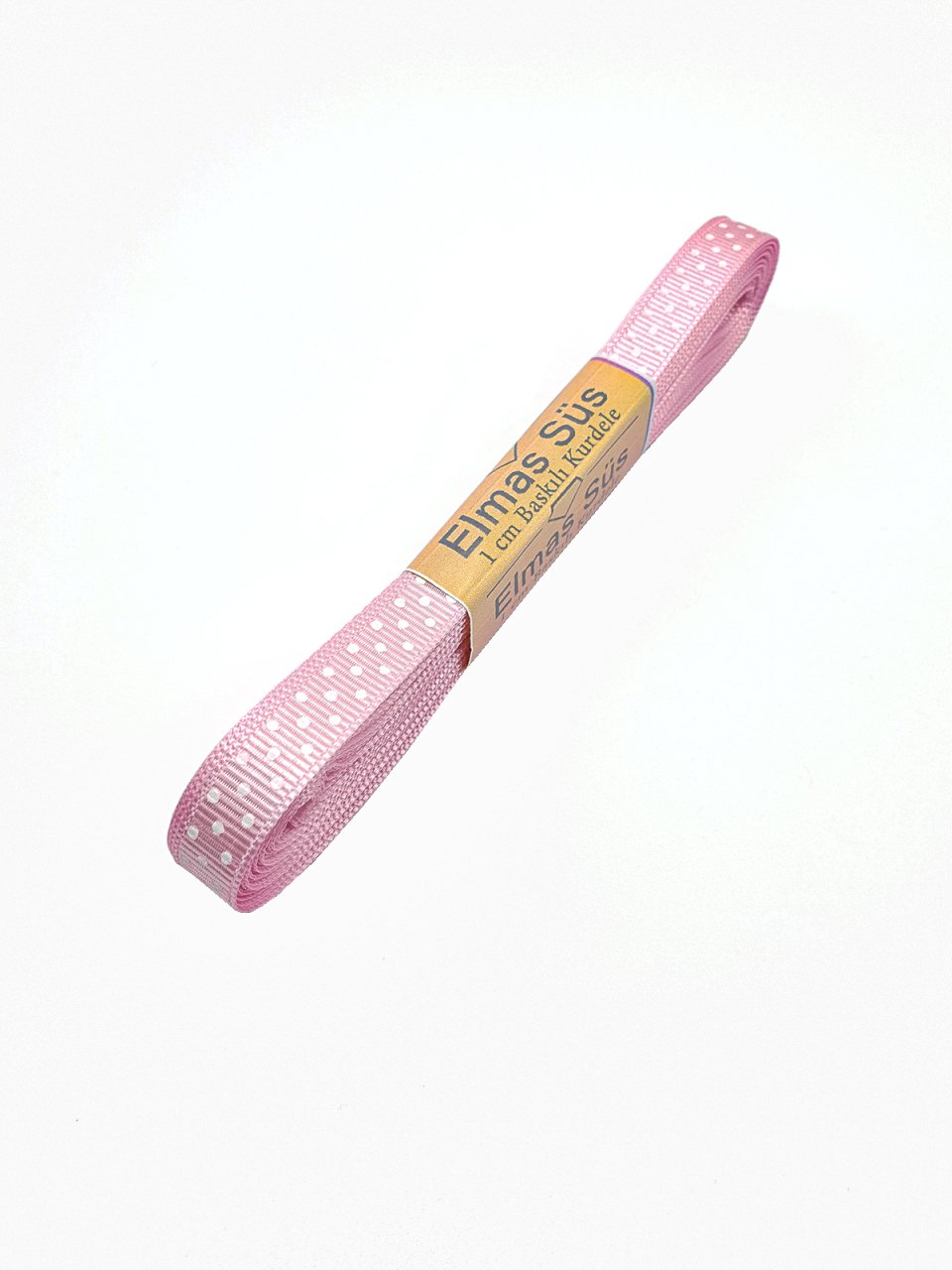 Puantiyeli Grogren Kurdele 1cm Pembe