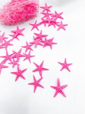 Polyester Mini Deniz Yıldızı - 100 adet Pembe
