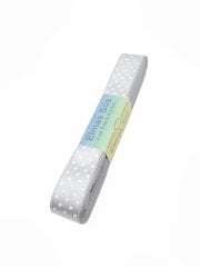 Puantiyeli Saten Kurdele 2cm Gri