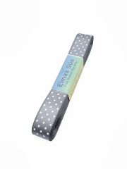 Puantiyeli Saten Kurdele 2cm Füme
