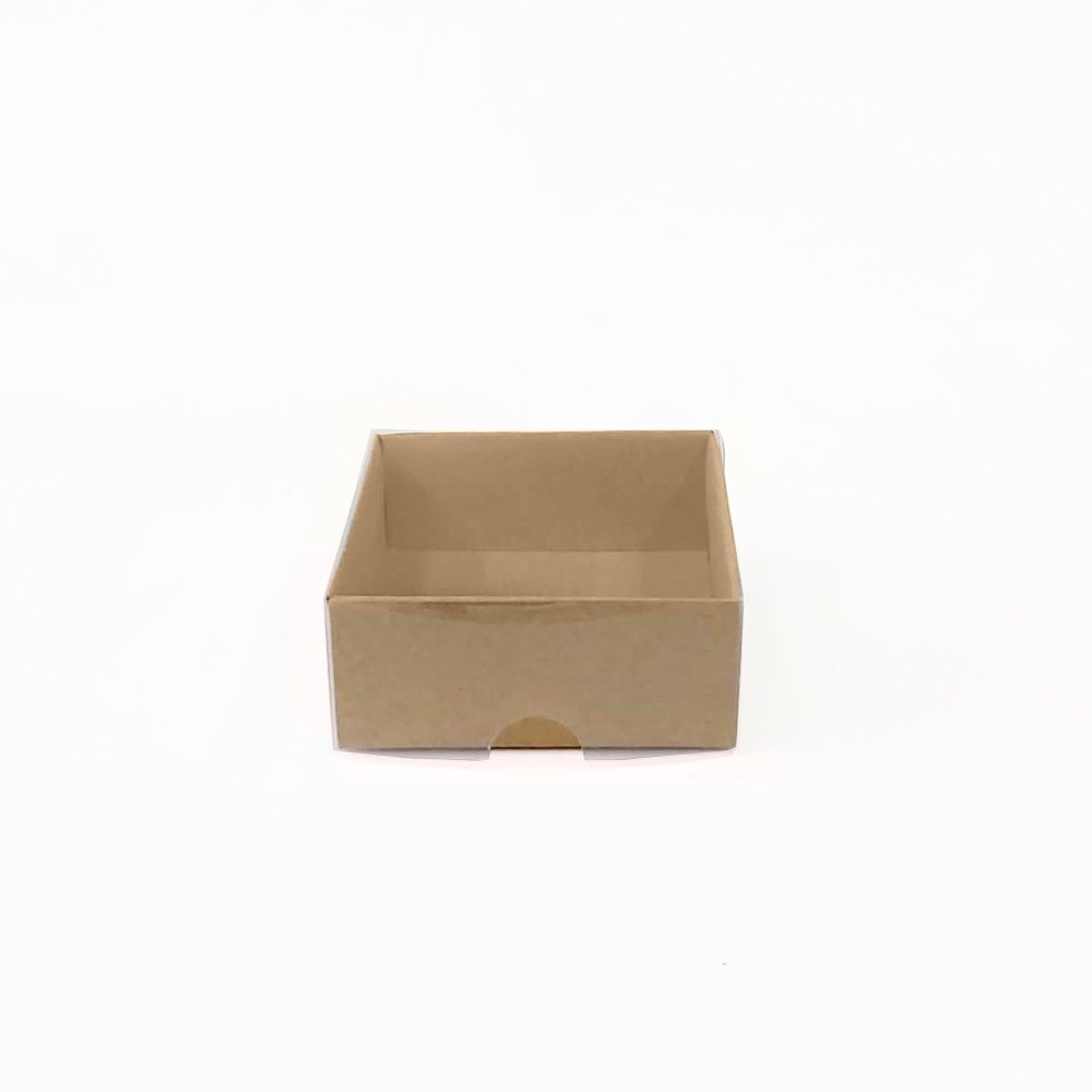 7x7x3 Asetat Kapaklı Karton Kutu - 50 adet Kraft