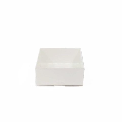 7x7x3 Asetat Kapaklı Karton Kutu - 50 adet Beyaz