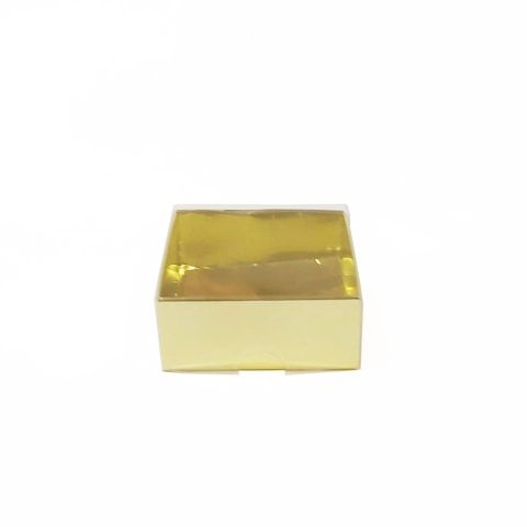 7x7x3 Asetat Kapaklı Karton Kutu - 50 adet Altın