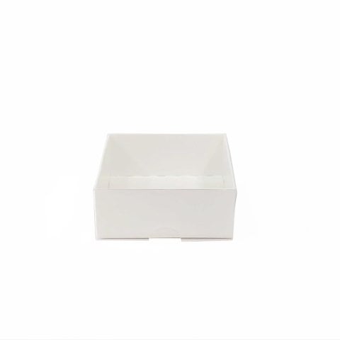 8x8x3 Asetat Kapaklı Karton Kutu - 50 adet Beyaz