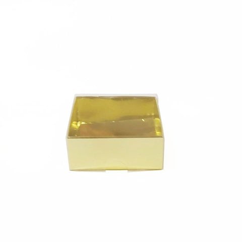 8x8x3 Asetat Kapaklı Karton Kutu - 50 adet Altın