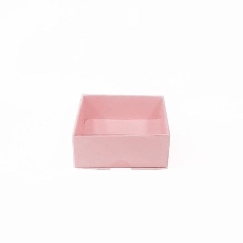 8x8x3 Asetat Kapaklı Karton Kutu - 50 adet Pembe