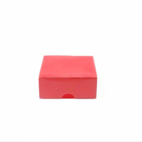 8x8x3 Asetat Kapaklı Karton Kutu - 50 adet Kırmızı