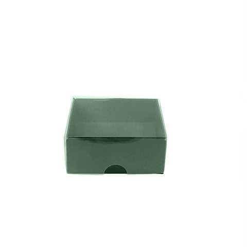 8x8x3 Asetat Kapaklı Karton Kutu - 50 adet Yeşil