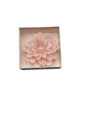 Lotus Kutulu Çiçek Mum (12 adet) Pembe - Beyaz Kutu