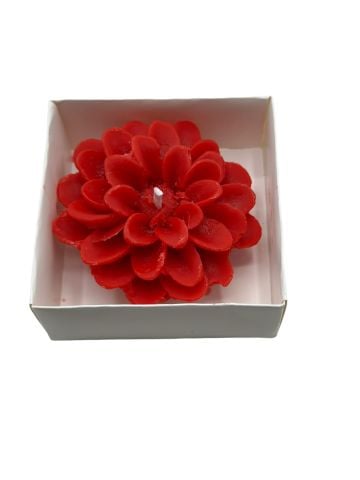 Lotus Kutulu Çiçek Mum (12 adet) Kırmızı - Beyaz Kutu