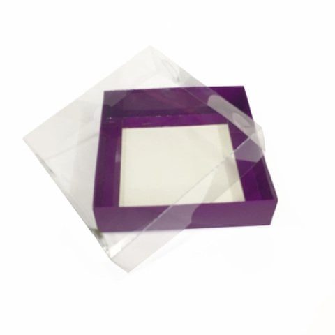 12x12x3 Asetat Kapaklı Karton Kutu - 50 adet Mor