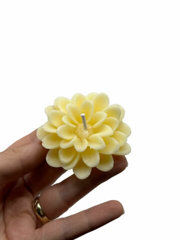 Lotus Kutulu Çiçek Mum (12 adet) Sarı - Beyaz Kutu