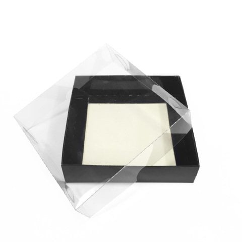 12x12x3 Asetat Kapaklı Karton Kutu - 50 adet Siyah
