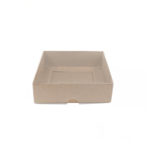 10x10x3 Asetat Kapaklı Karton Kutu - 50 adet Kraft