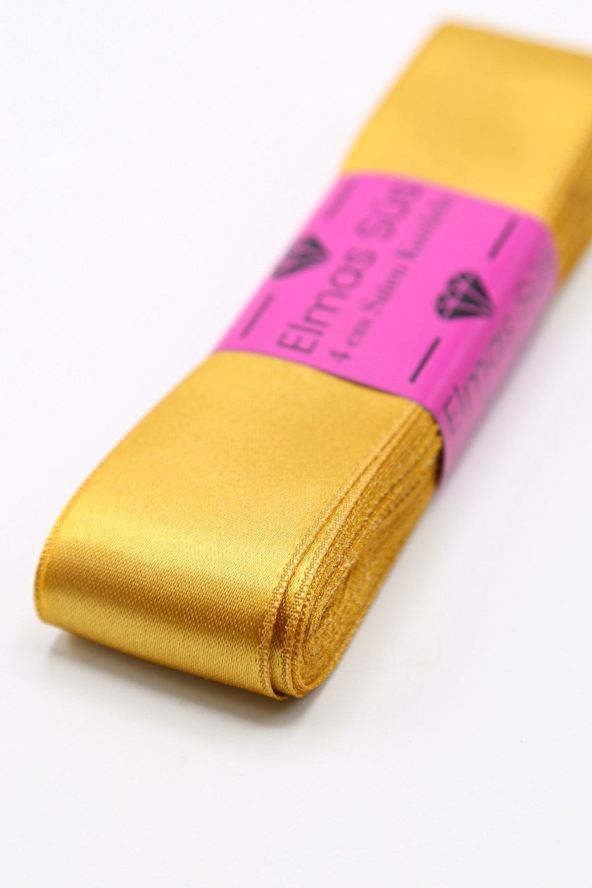 Saten Kurdele 4cm Altın