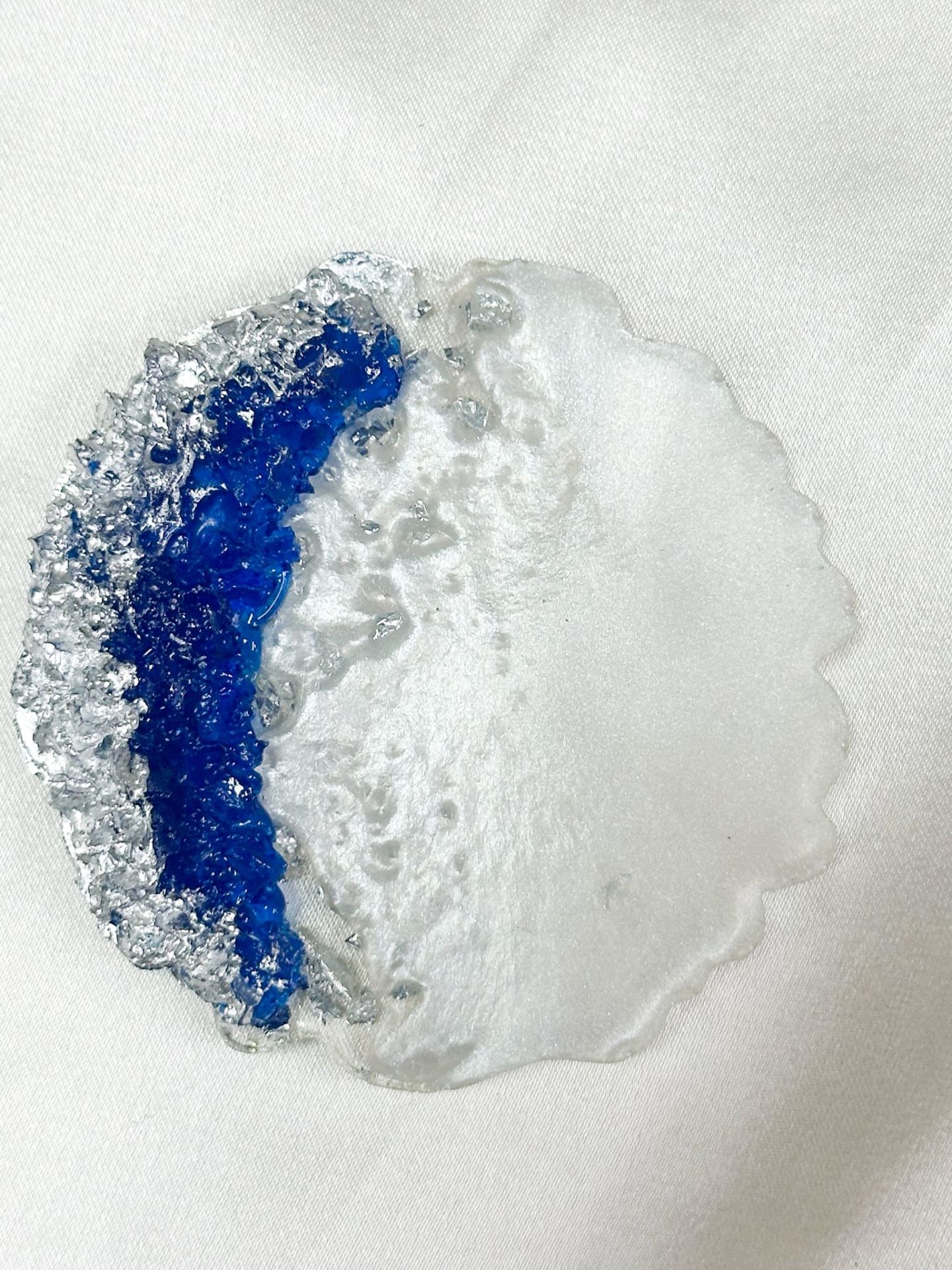 Taşlı Varaklı Epoksi Magnet Mavi-Gümüş