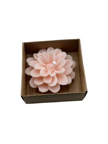 Lotus Kutulu Çiçek Mum (12 adet) Pembe - Kraft Kutu