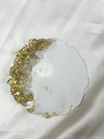 Taşlı Varaklı Epoksi Magnet Şeffaf-Altın