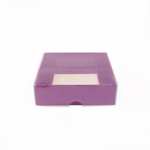 10x10x3 Asetat Kapaklı Karton Kutu - 50 adet Mor