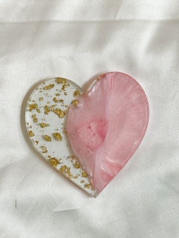 Kalp Epoksi Magnet Pembe
