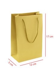 12 x 5 x 17 İp Saplı Kağıt Çanta (25 adet) Altın