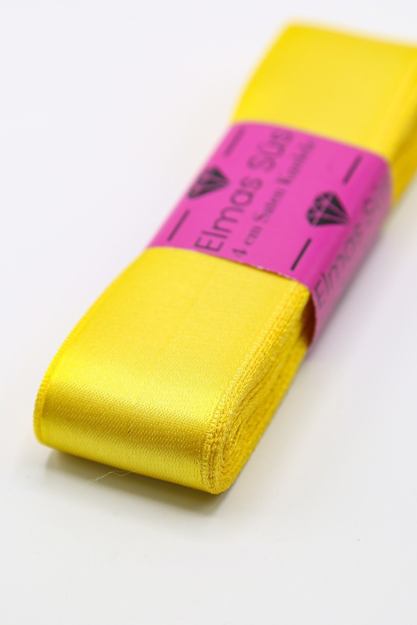 Saten Kurdele 4cm Sarı