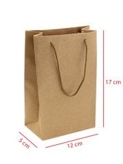 12 x 5 x 17 İp Saplı Kağıt Çanta (25 adet) Kraft