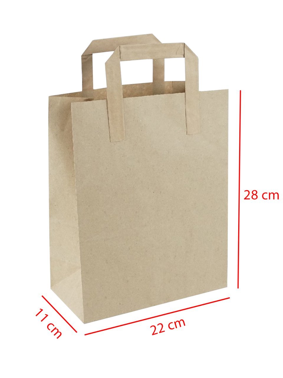 22 x 11 x 28 Kağıt Saplı Kraft Çanta