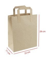 22 x 11 x 28 Kağıt Saplı Kraft Çanta