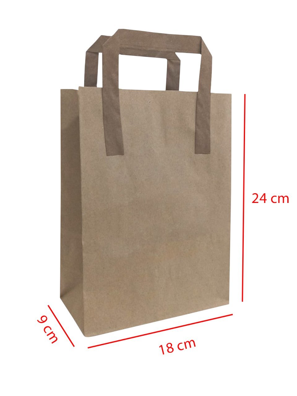 18 x 9 x 24 Kağıt Saplı Kraft Çanta
